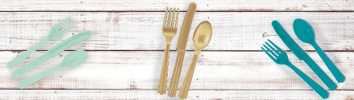 Wood & Plastic Party Cutlery Sets | Party Save Smile